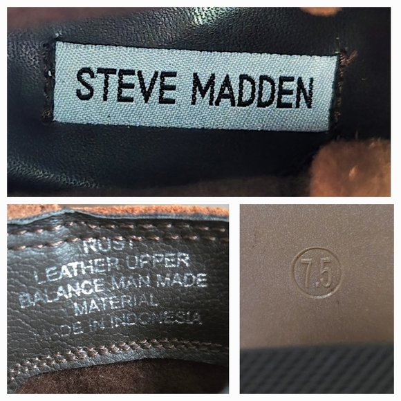 Steve Madden Tan Brown Suede Zipper Ankle Boots - Picture 7 of 7